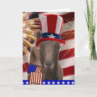 Cartão PATRIOTIC GOAT 4th OF JULY GIFTS