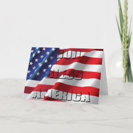 Cartão Patriotic God Bless America On The American Flag