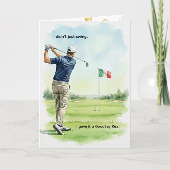 Cartão Patriotic Italy Birthday Card, Italian Flag, Golf (Frente)
