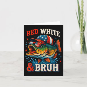Cartão Patriotic Red White & Peixe Bruh America