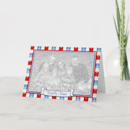 Cartão Patriotic Red, White and Blue Photo Frame Card
