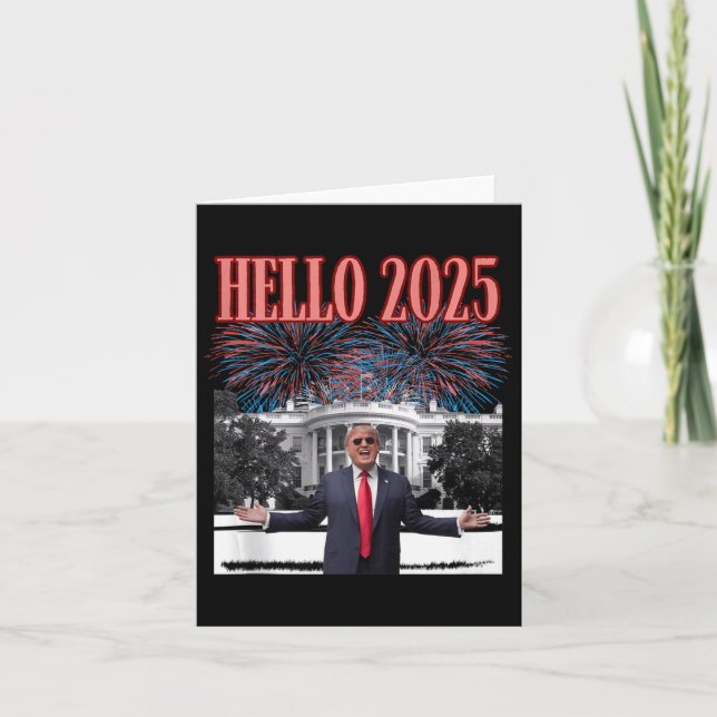 Cartão Patriotic Trump Hello, 2025, republicano do ano no (Frente)