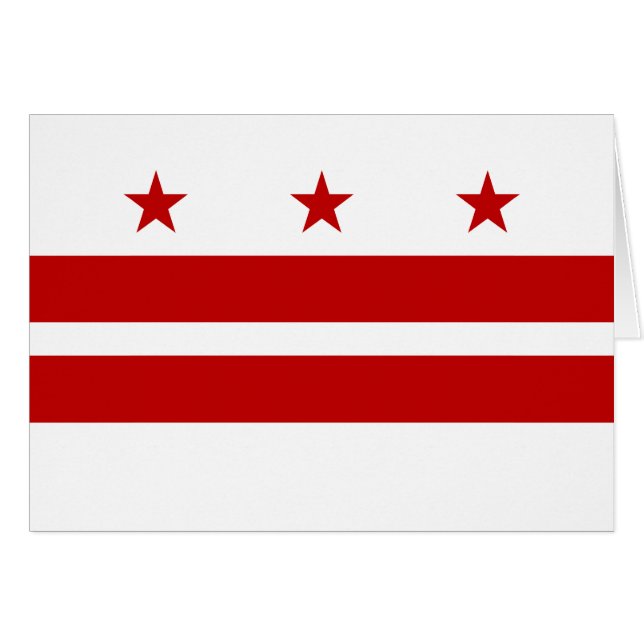 Cartão Patriotic Washington DC State Flag (Frente Horizontal)