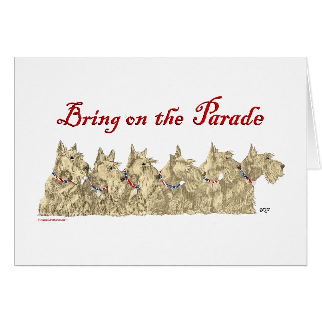 Cartão Patriotic Wheaten Scottish Terriers (Frente Horizontal)