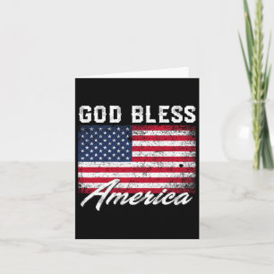 Cartão Patriótica Da América deus abençoe Na Bandeira Do