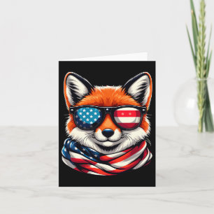 Cartão Patriótica Fox Usa American Flag Sungles 4º De Jul