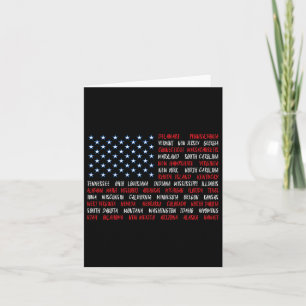 Cartão Patriótico 4º de julho Bandeira Americana dos Esta