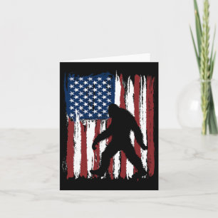 Cartão Patriótico Bigfoot American Flag Funny 4 De Julho