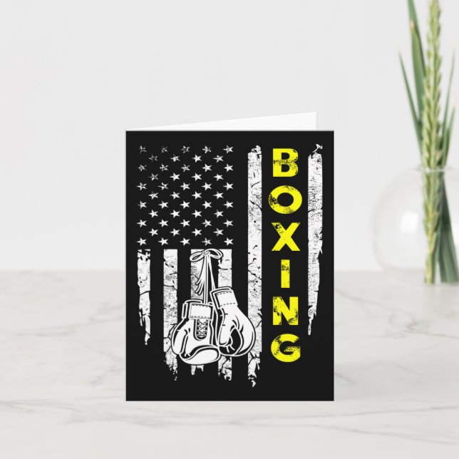 Cartão Patriótico Boxing American Flag 4 De Julho (Frente)