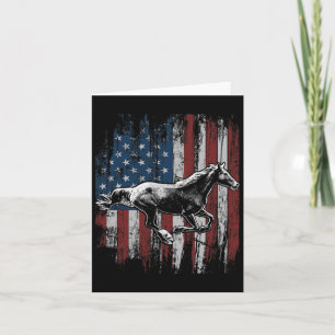 Cartão Patriótico Cavalo Americano Bandeira Horseback And