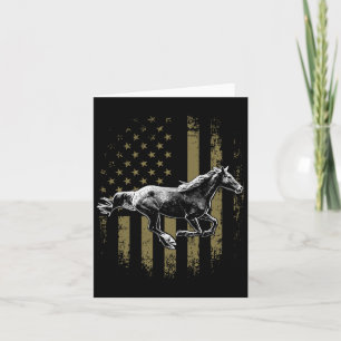 Cartão Patriótico Cavalo Americano Bandeira Horseback And