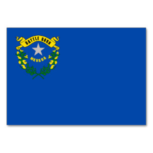 Cartão patriótico da mesa com a bandeira de Neva