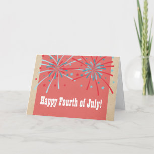 Cartão Patriótico de Fogos de Artifício Quarto de
