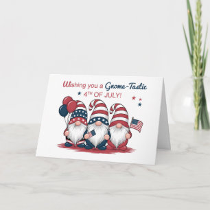 Cartão Patriótico dos Gnomos Cudos Quarto de julho