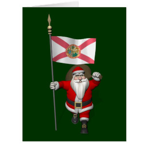 Cartão Patriótico Papai Noel Visitando a Flórida