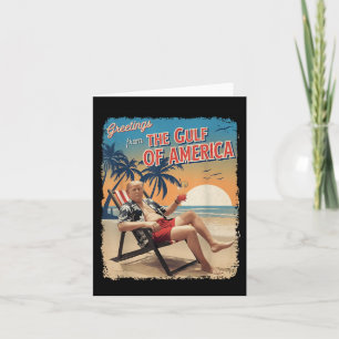 Cartão Patriótico Retro Trump Do Golfo Dos Eua América Do