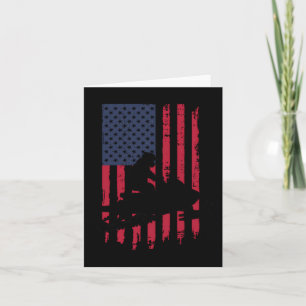 Cartão Patriótico Snowmobile Rider Usa Flag Desportivo de