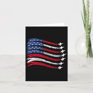 Cartão Patriótico Vermelho Branco Azul Usa Bandeira Jatos