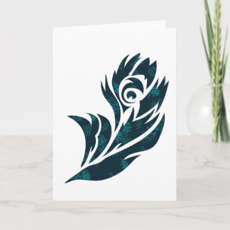 Cartão Patterned Peacock Feather Notecard