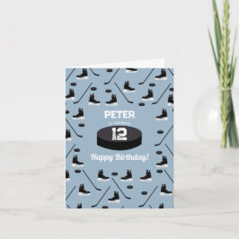 Cartão Pau de Hóquei em Gelo Azul Dusty, Skates Puck Birt