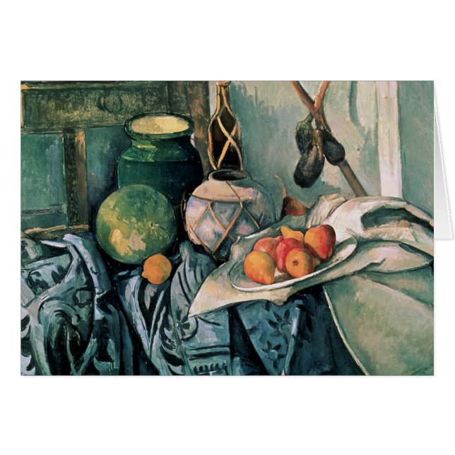 Cartão Paul Cezanne | A vida estática com Pitcher e Auber (Frente Horizontal)