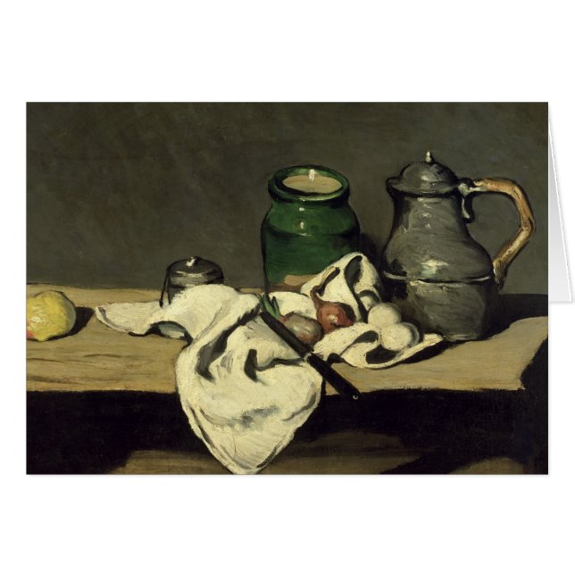 Cartão Paul Cezanne | A vida estática com um cabo, c.1869 (Frente Horizontal)