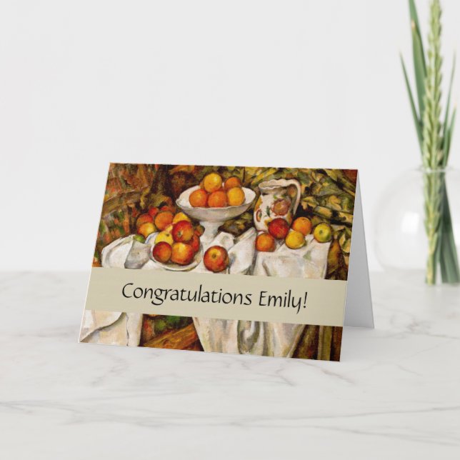 Cartão Paul Cezanne Apple Orangismo Impressionismo (Frente)