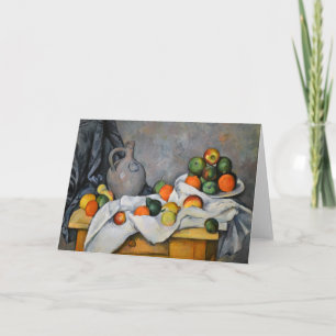 Cartão Paul Cezanne - Cortina, Jarro e Fruteira