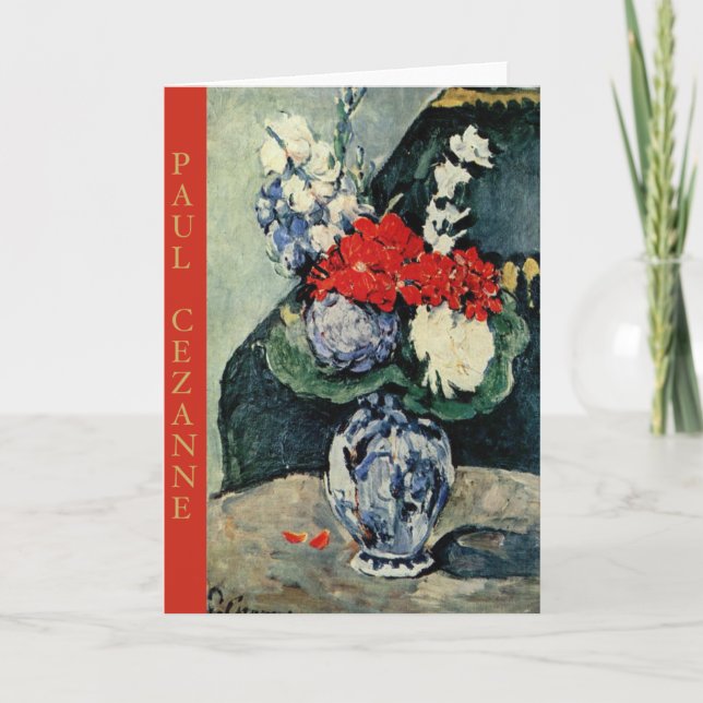 Cartão Paul Cezanne, Delft Vase com Flores Notecard (Frente)