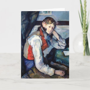 Cartão Paul Cezanne - Menino com Colete Vermelho