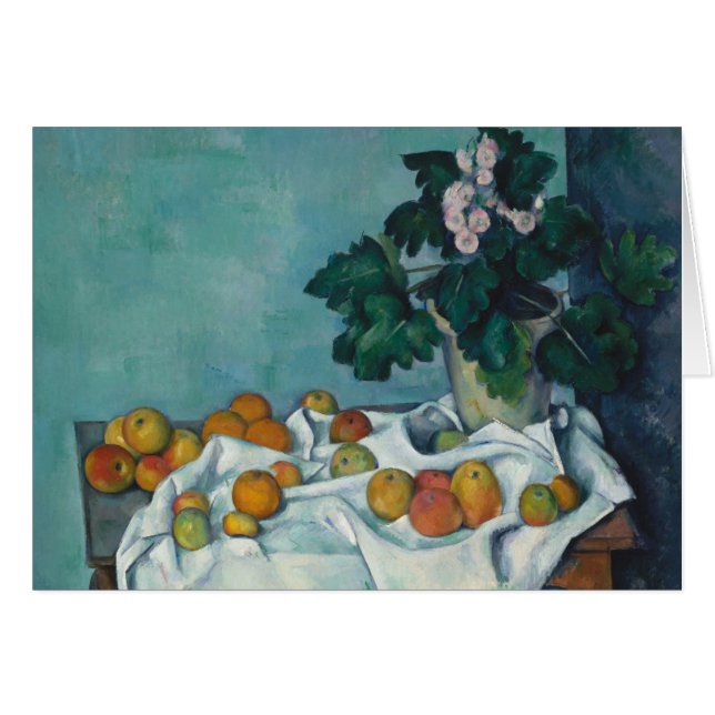 Cartão Paul Cezanne | Vida Estática com Maçãs e um Pote d (Frente Horizontal)