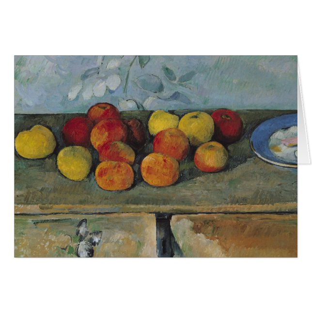 Cartão Paul Cezanne | Vida tranquila de maçãs e biscoitos (Frente Horizontal)