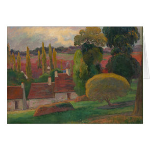 Cartão Paul Gaugin "A fazenda na Bretanha", arte de vinta