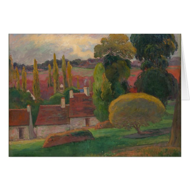 Cartão Paul Gaugin "A fazenda na Bretanha", arte de vinta (Frente Horizontal)