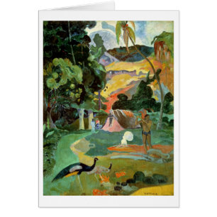 Cartão Paul Gauguin   Matamoa ou, Paisagem com Peacocks