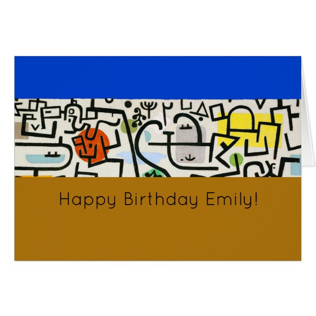 Cartão Paul Klee Abstrato Expressionista Rich Harbor (Frente Horizontal)