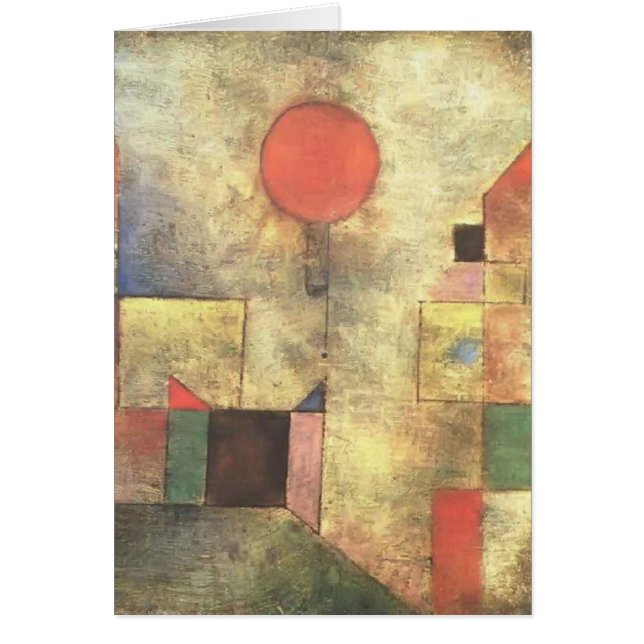 Cartão Paul Klee: Balão vermelho (Frente)