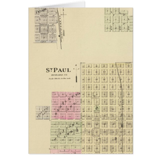 Cartão Paul, Marquette e Rua Joe, Nebraska (Frente)