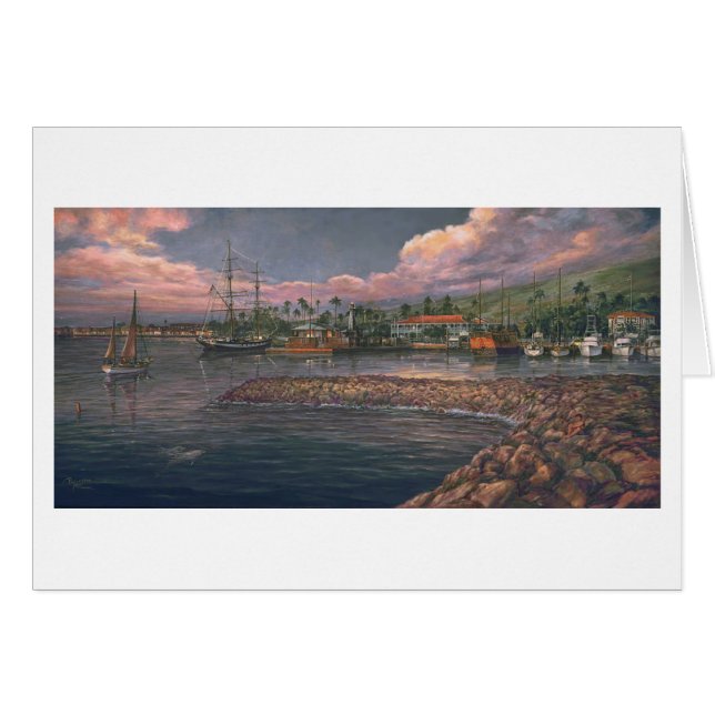 Cartão Paul McGehee "Lahaina Harbor em Twilight" (Frente horizontal)