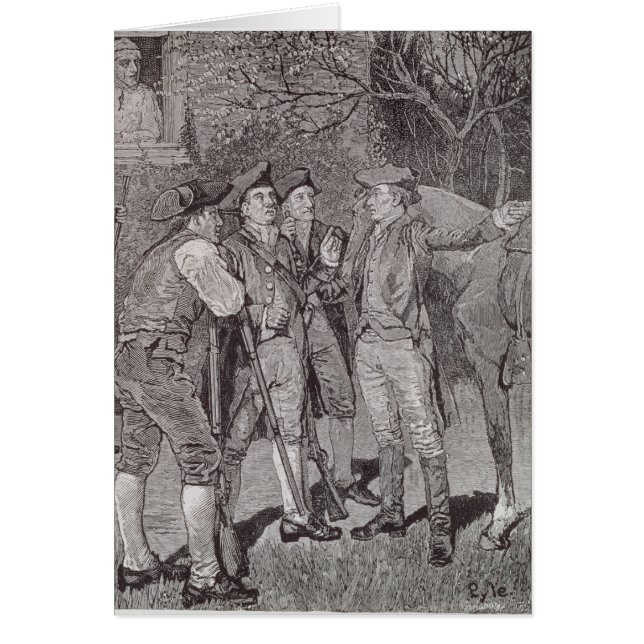 Cartão Paul Revere em Lexington (Frente)