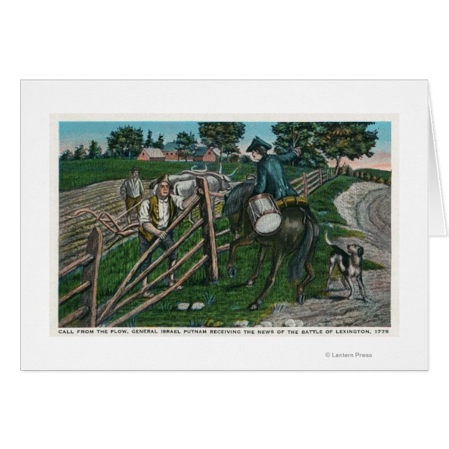 Cartão Paul Revere Informando o General Israel Putnam (Frente Horizontal)