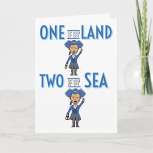 Cartão Paul Revere "One if by Land Two if by Sea"