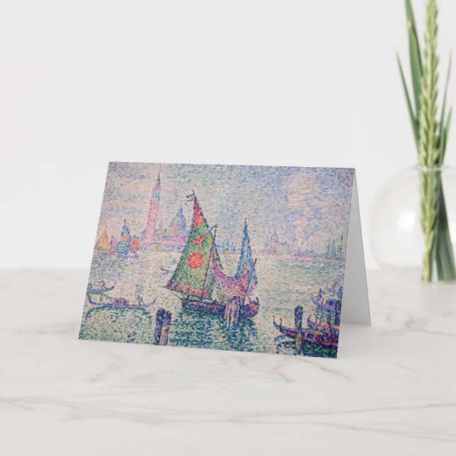 Cartão Paul Signac - A vela verde (Frente)