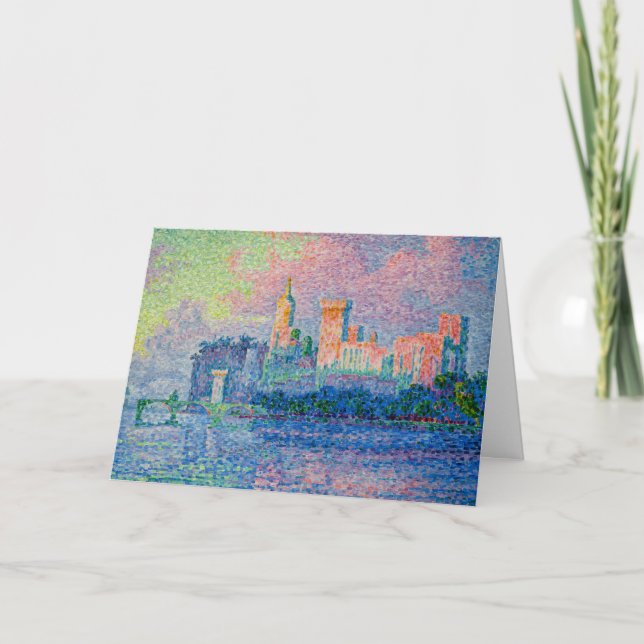 Cartão Paul Signac - O Palácio Papal, Avignon (Frente)