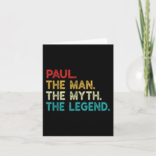 Cartão Paul The Man O Mito A Lenda Engraçado Aniversário 