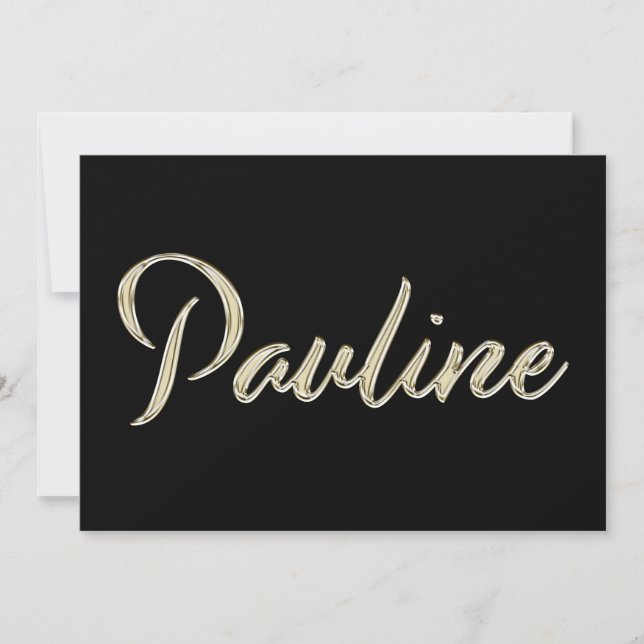 Cartão Pauline white gold Handwriting Karte (Frente)