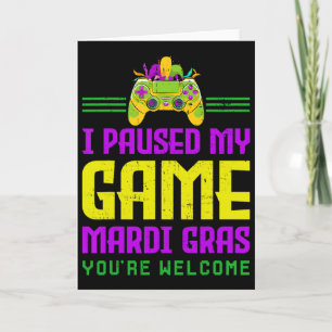 Cartão Pauso meu jogo para controle de videogame do Mardi