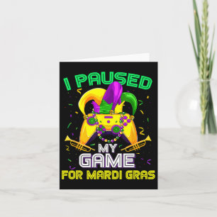 Cartão Pausou Meu Jogo Para O Jogo Mardi Gras Mardi Gra