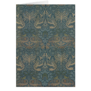 Cartão Pavão e Dragão por William Morris