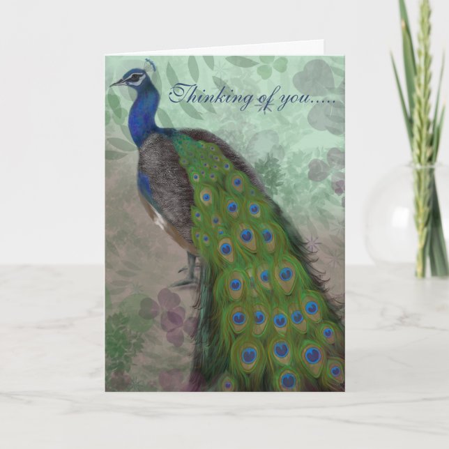 Cartão Pavão Elegante (Frente)